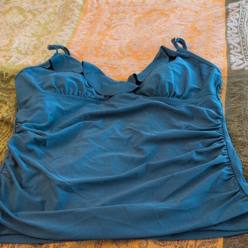 Elegant Blue Women's Swimsuit Tank Top Only